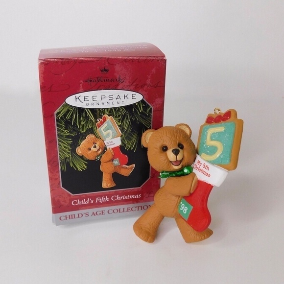 HALLMARK Vintage 1998 Keepsake Collection Child’s Age Fifth Christmas Ornament - Picture 1 of 13
